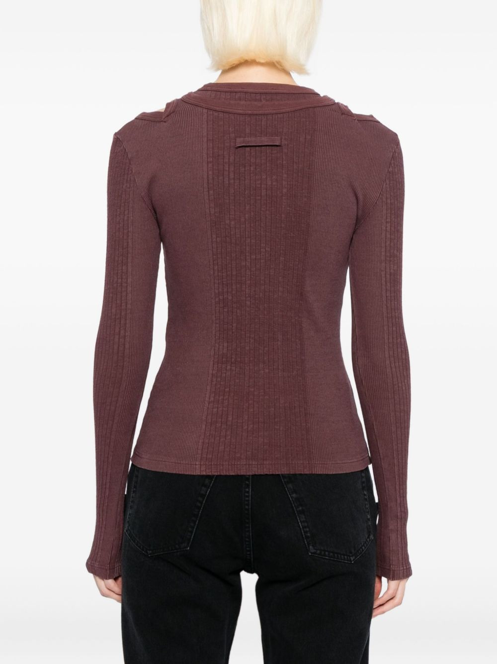 logo-patched knit top - 4
