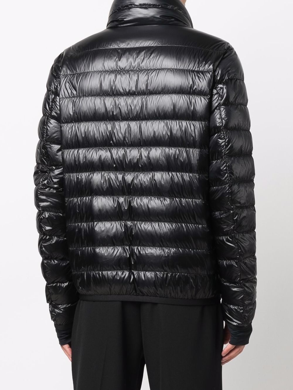 logo-patch feather-down puffer jacket - 4