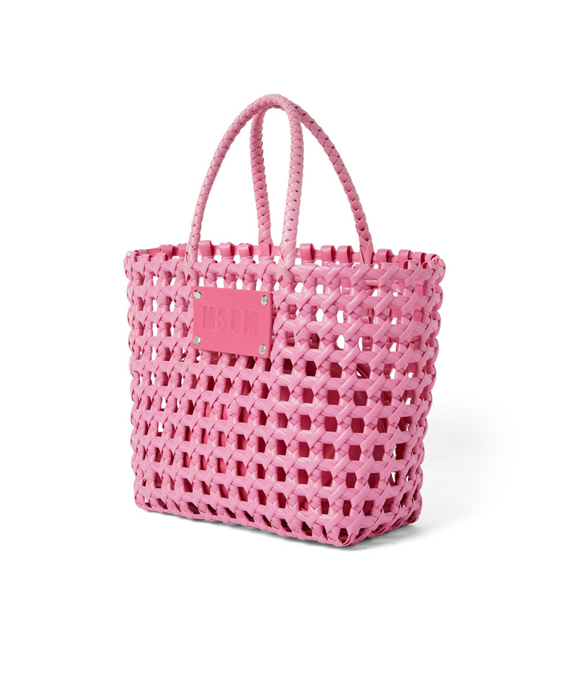 Faux leather basket net mini bag with accompanying mini pouch 3