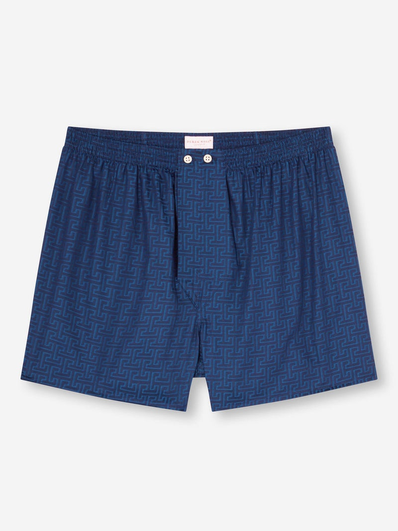 Men's Classic Fit Boxers Paris 27 Cotton Jacquard Navy 1