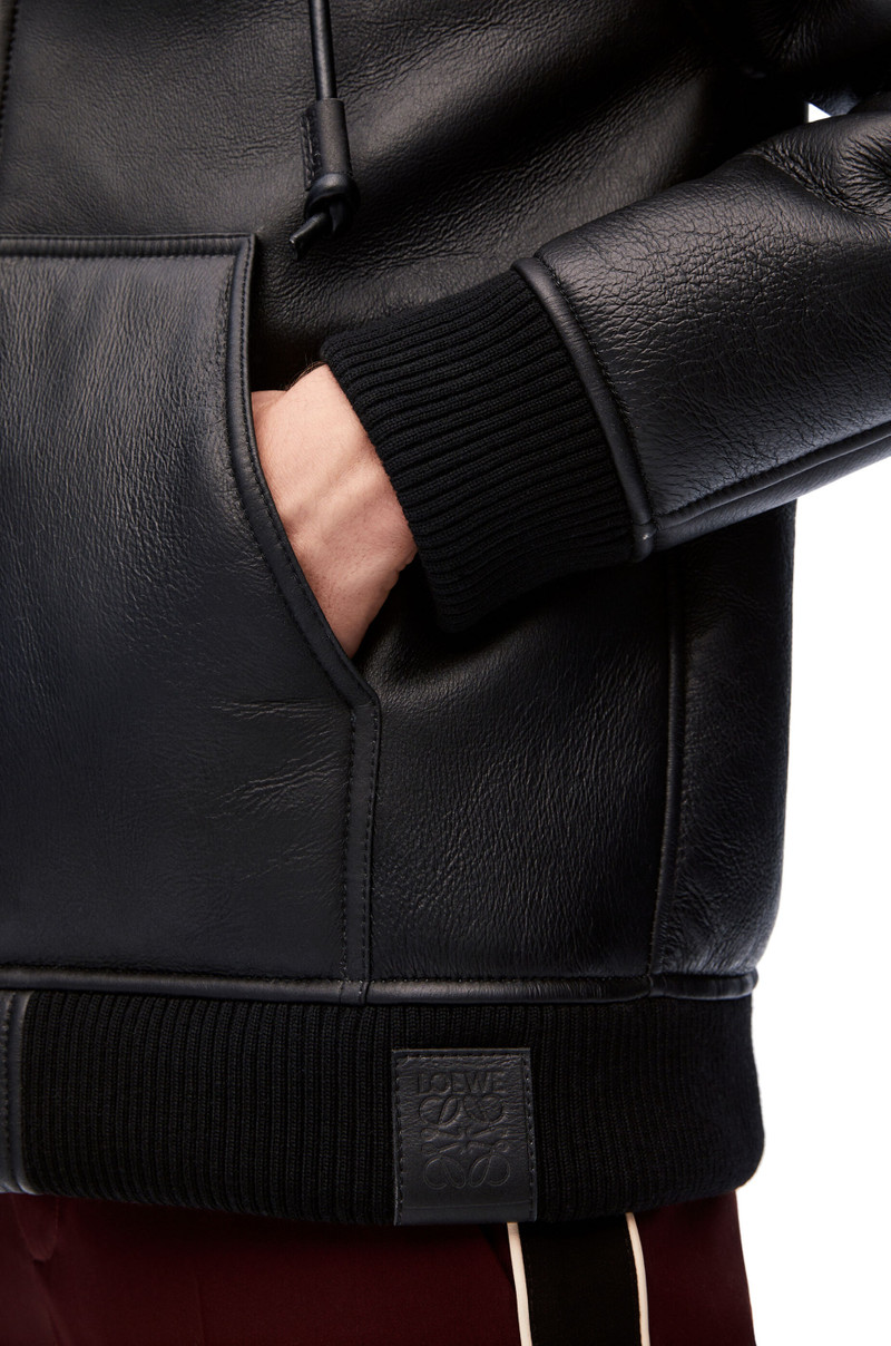 Zip-up hoodie in shearling 5