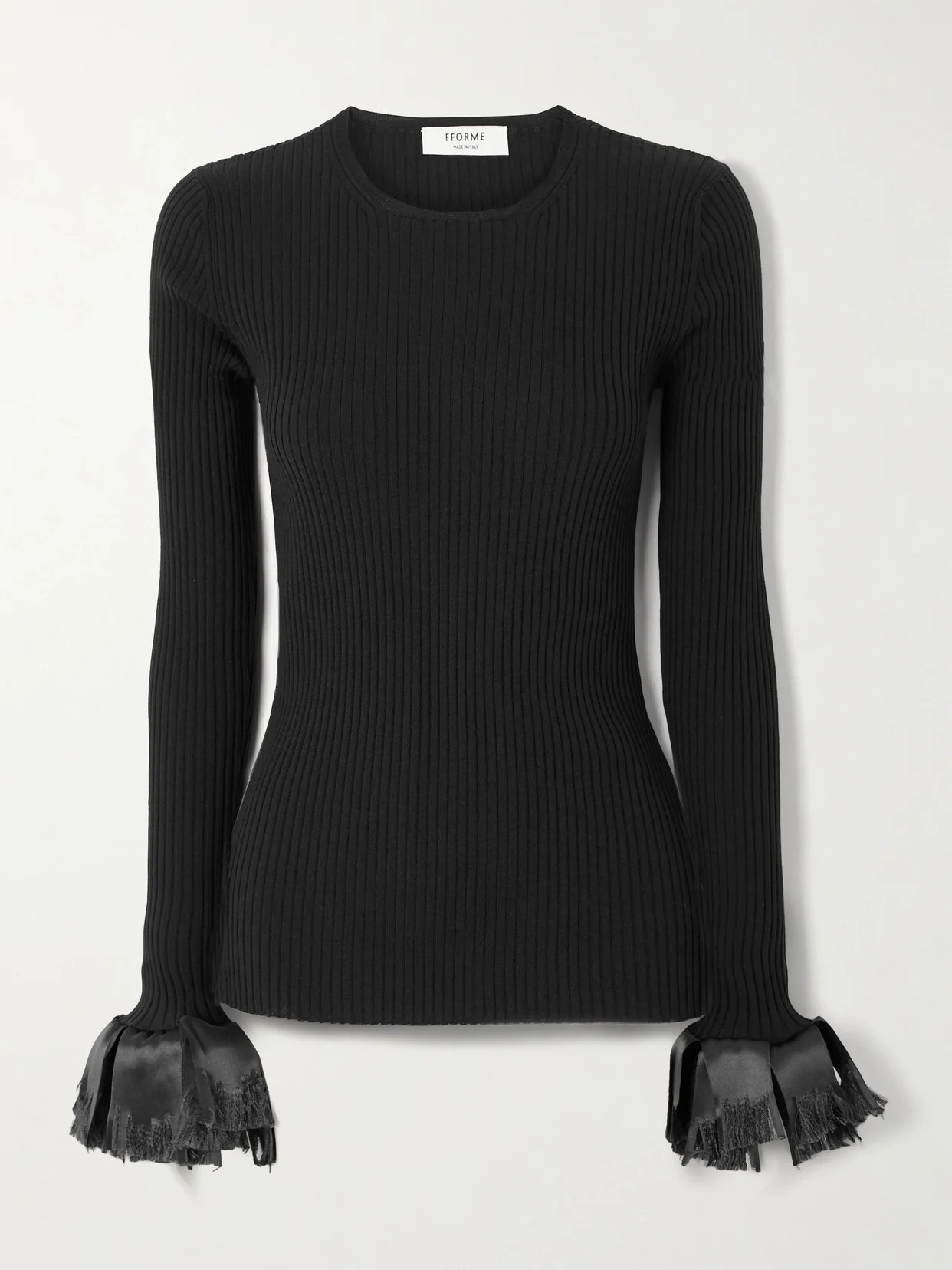 Nova Satin-trimmed Ribbed Wool-blend Top - 1