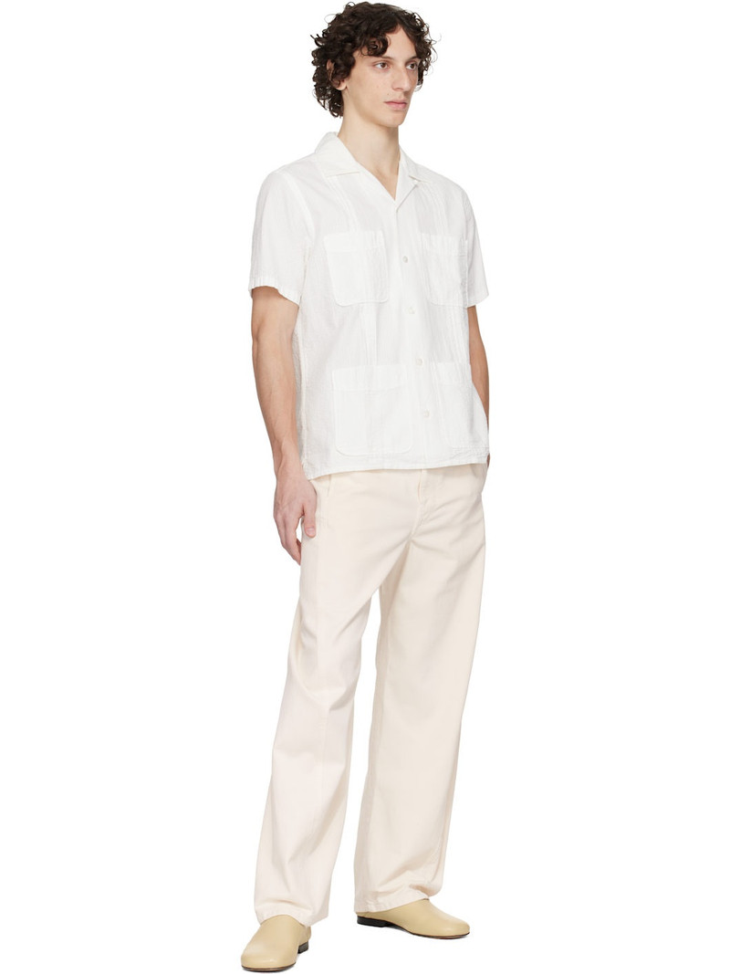 Drake's White Seersucker Shirt outlook