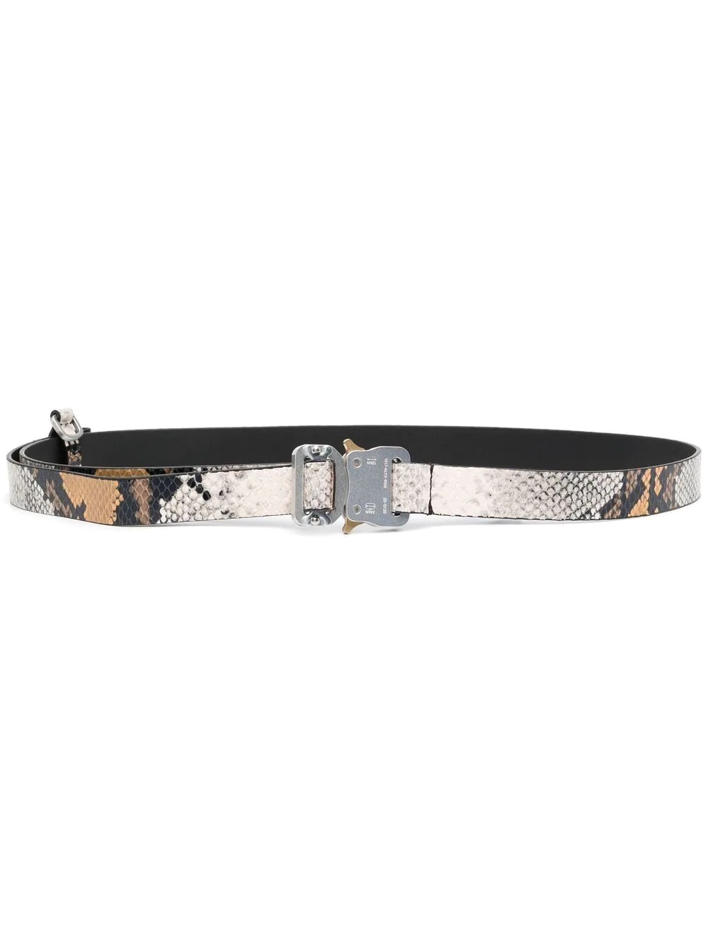 snakeskin-effect industrial-buckle belt - 1