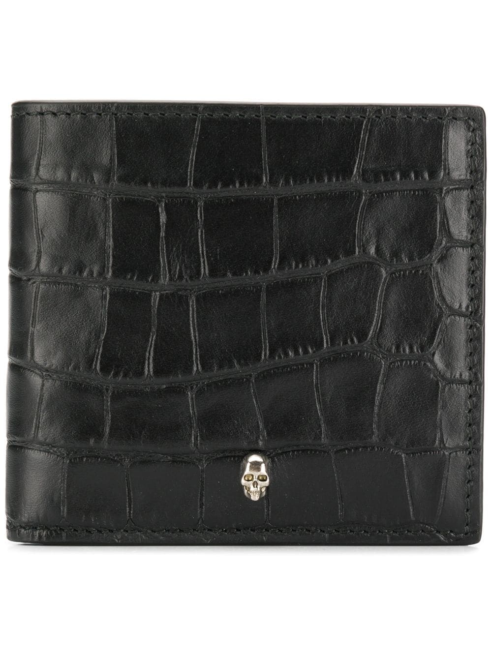 textured skull cardholder - 1