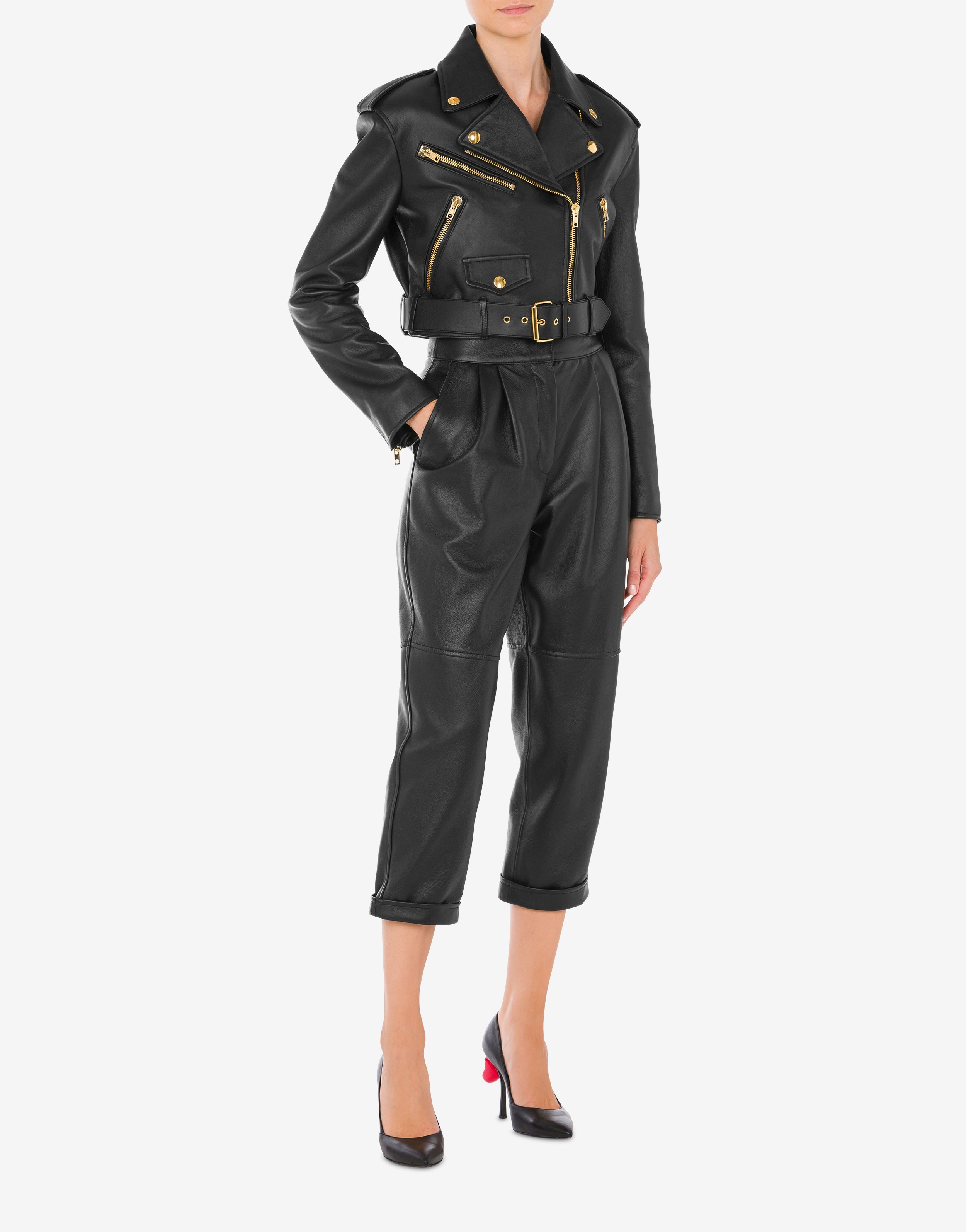 IN LOVE WE TRUST NAPPA LEATHER BIKER JACKET - 2