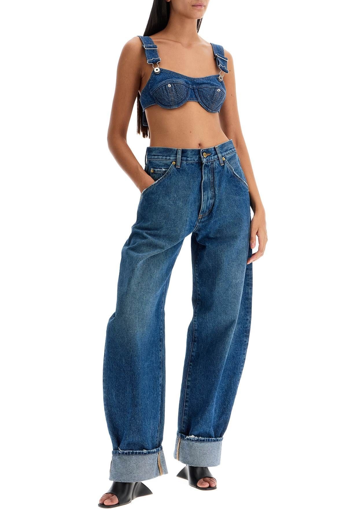 "DENIM OVERALL BRALETTE WITH BUCK - 2