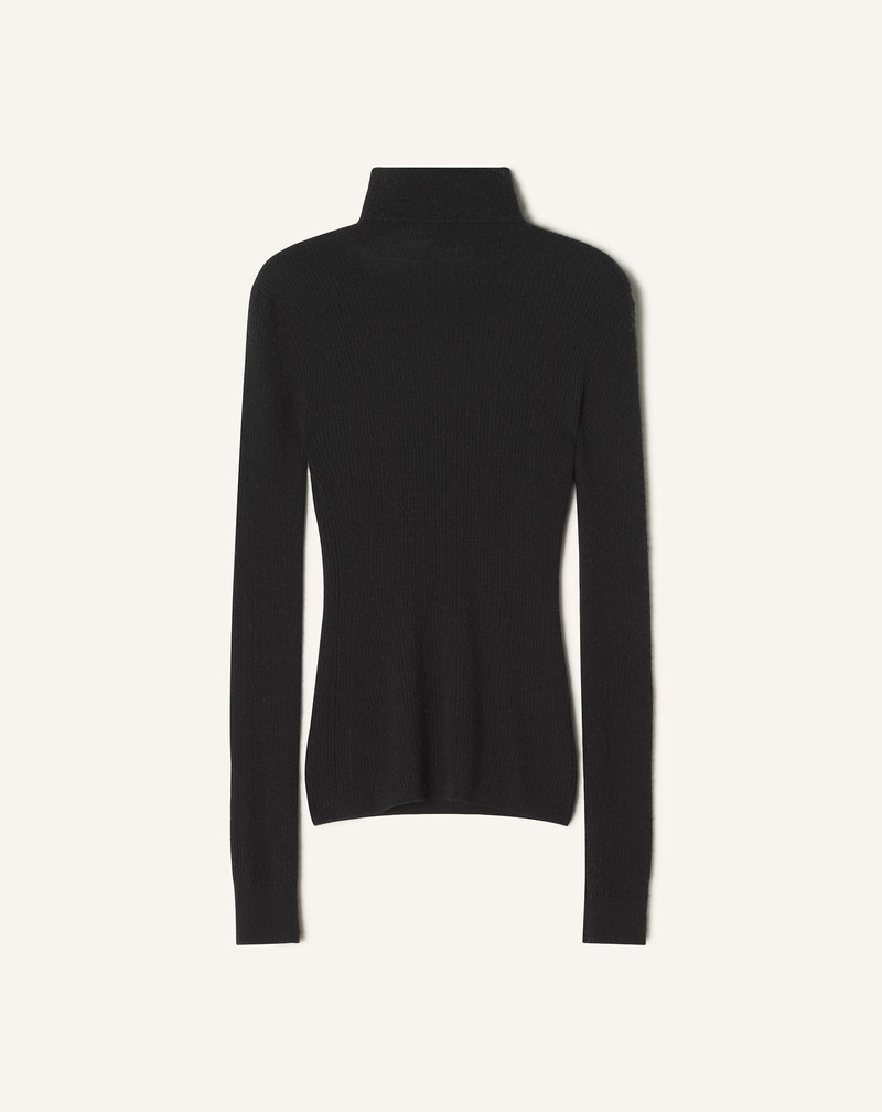 MERINO WOOL AND SILK TURTLENECK SWEATER 1
