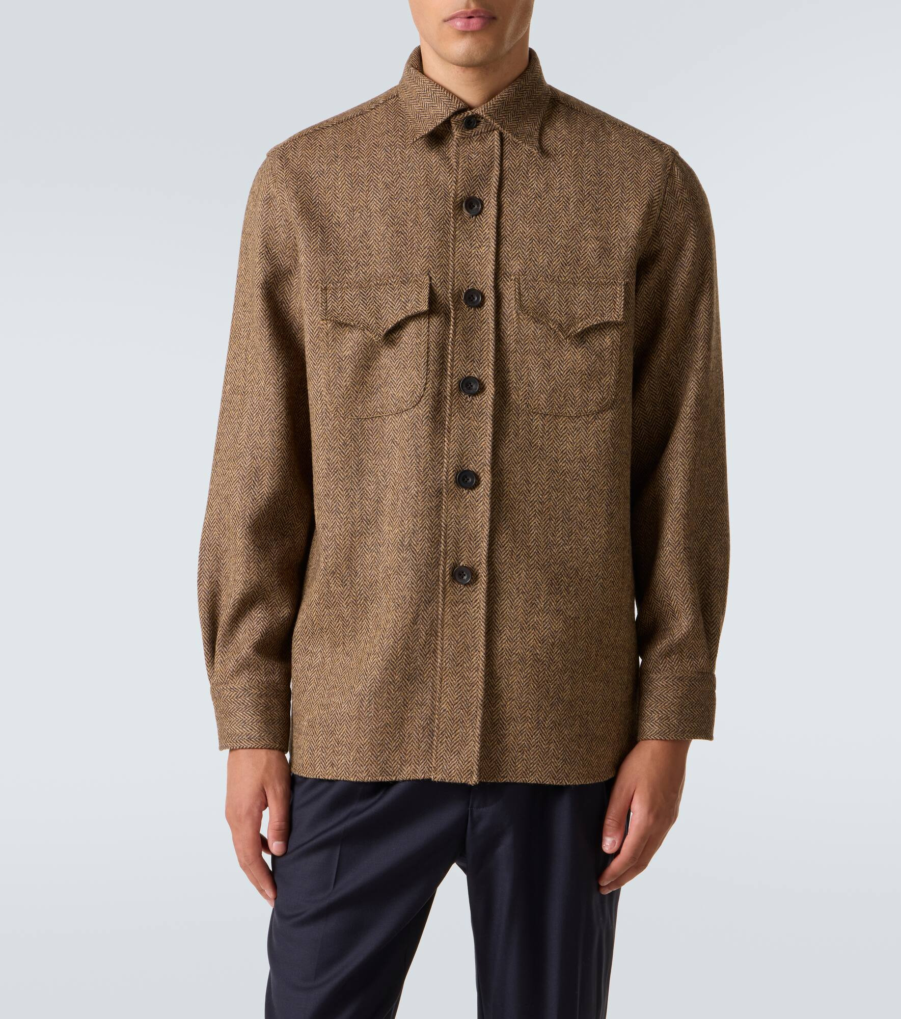 Herringbone wool Western shirt - 3