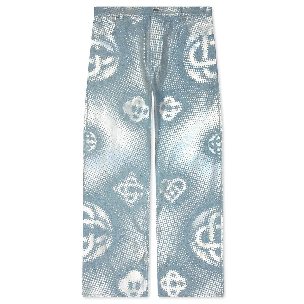 PEARLESCENT MONOGRAM BAGGY JEANS - PEARLESCENT - 1