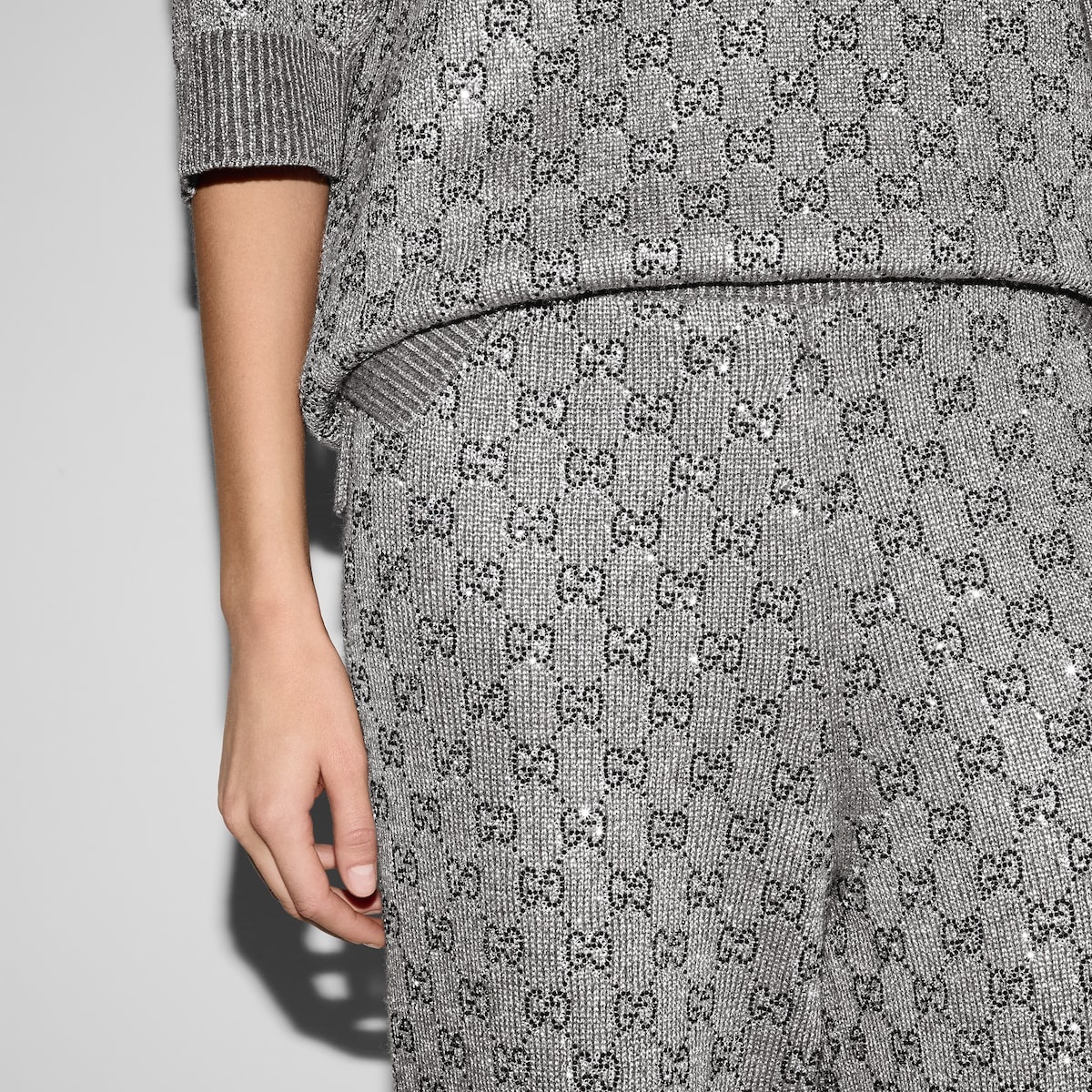 Embroidered wool and cashmere pant - 5