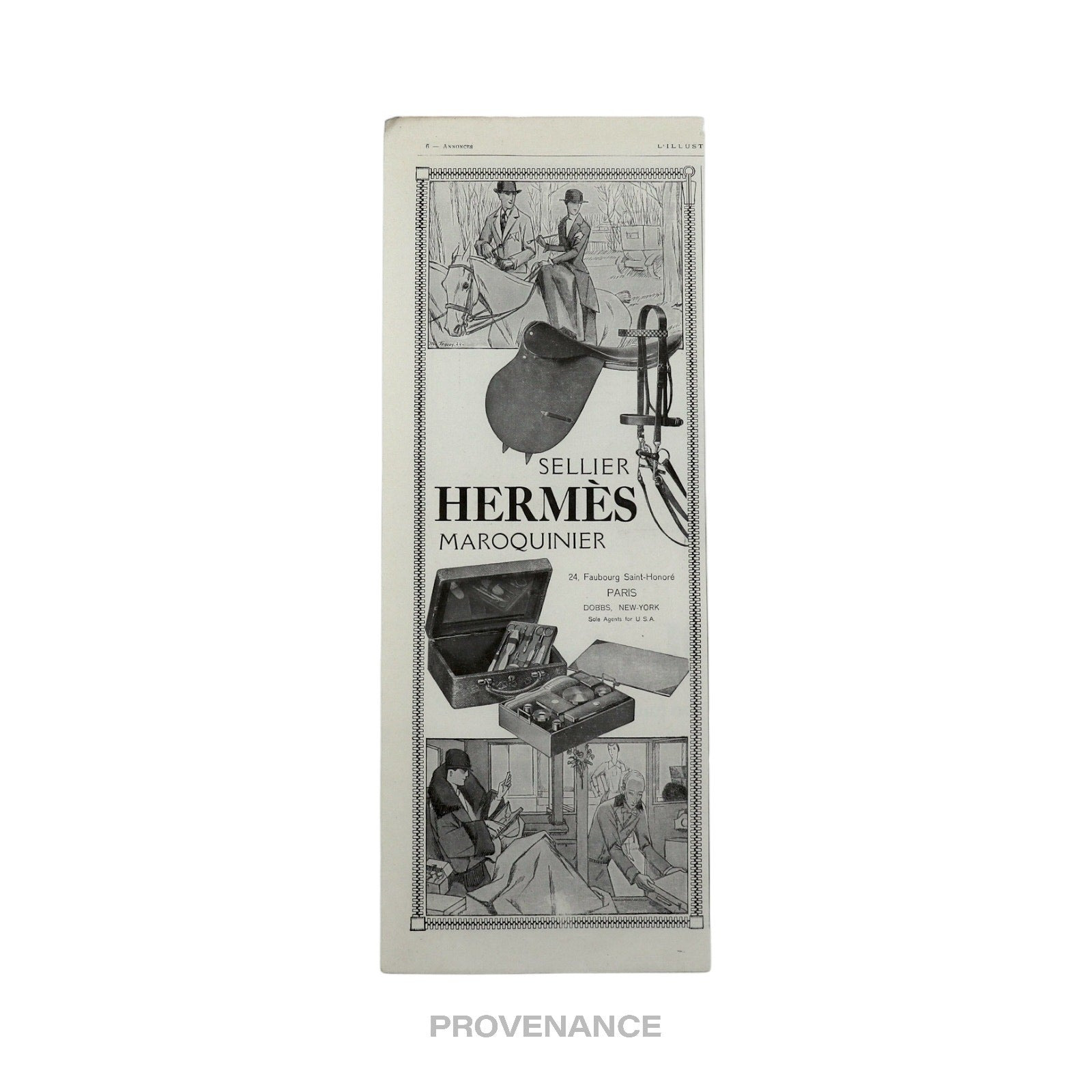 Hermes Antique Vintage Newsprint Ad - SELLIER MAROQUINIER - 3