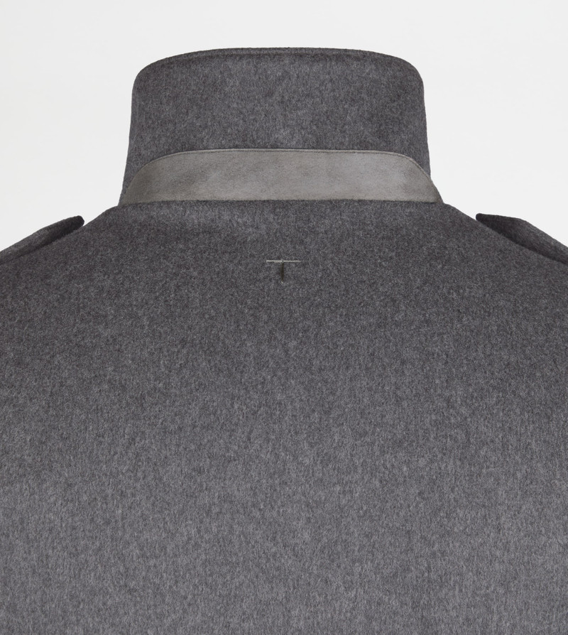 FIELD JACKET IN WOOL DRAP - GREY 8