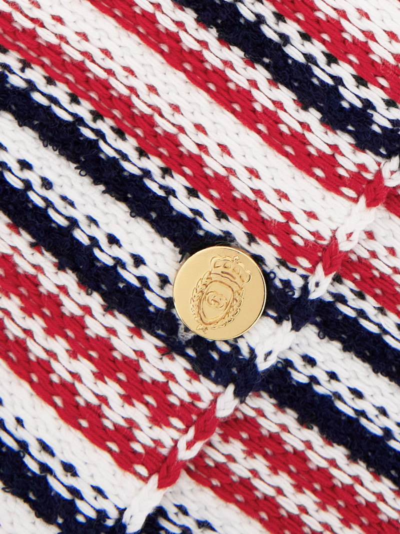 Striped jacquard-knit cotton-blend polo shirt Multi 5