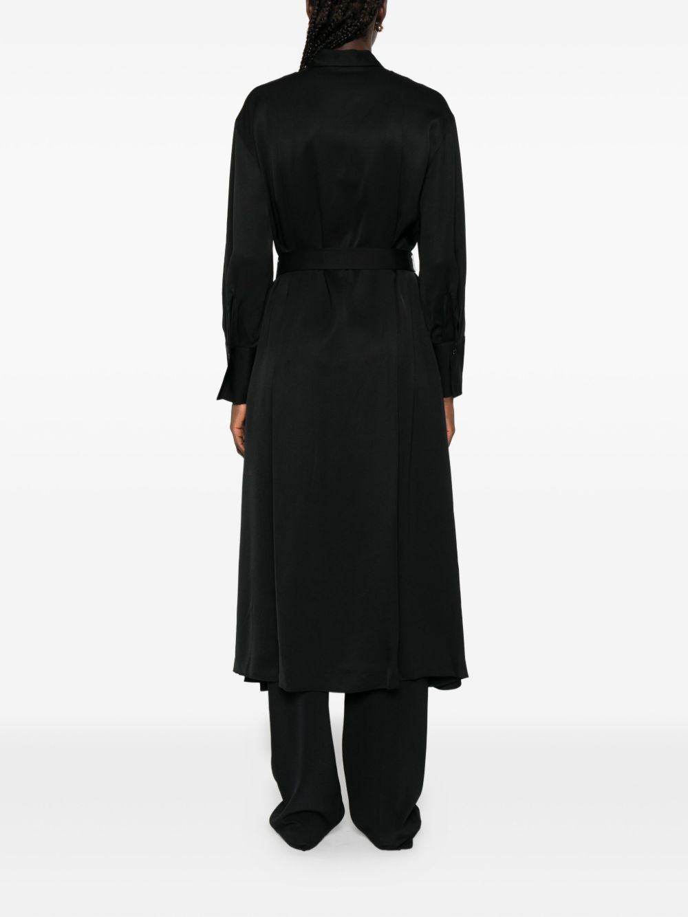 belted shirt midi dress - 4