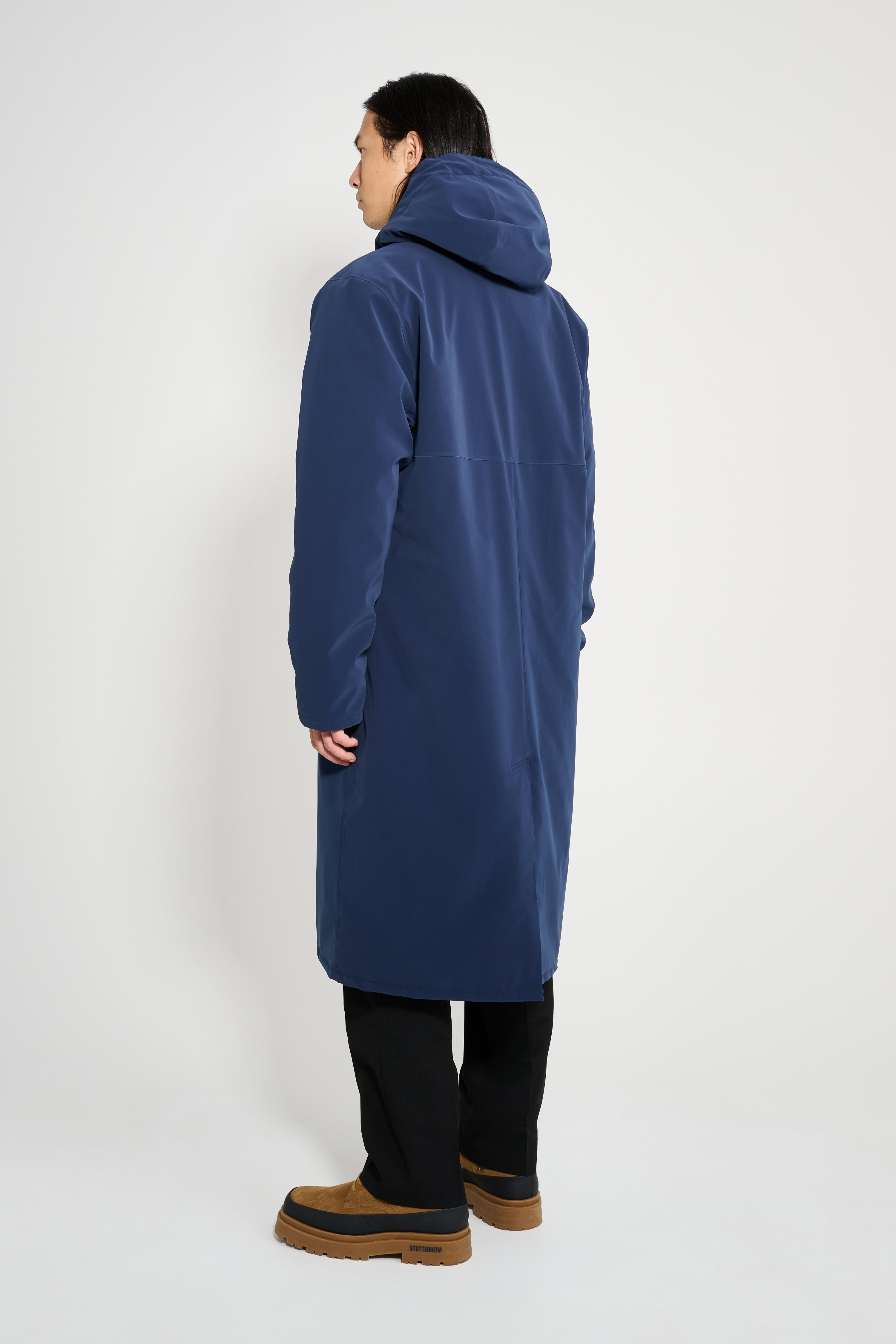 Stockholm Long Matte Winter Coat Navy - 4