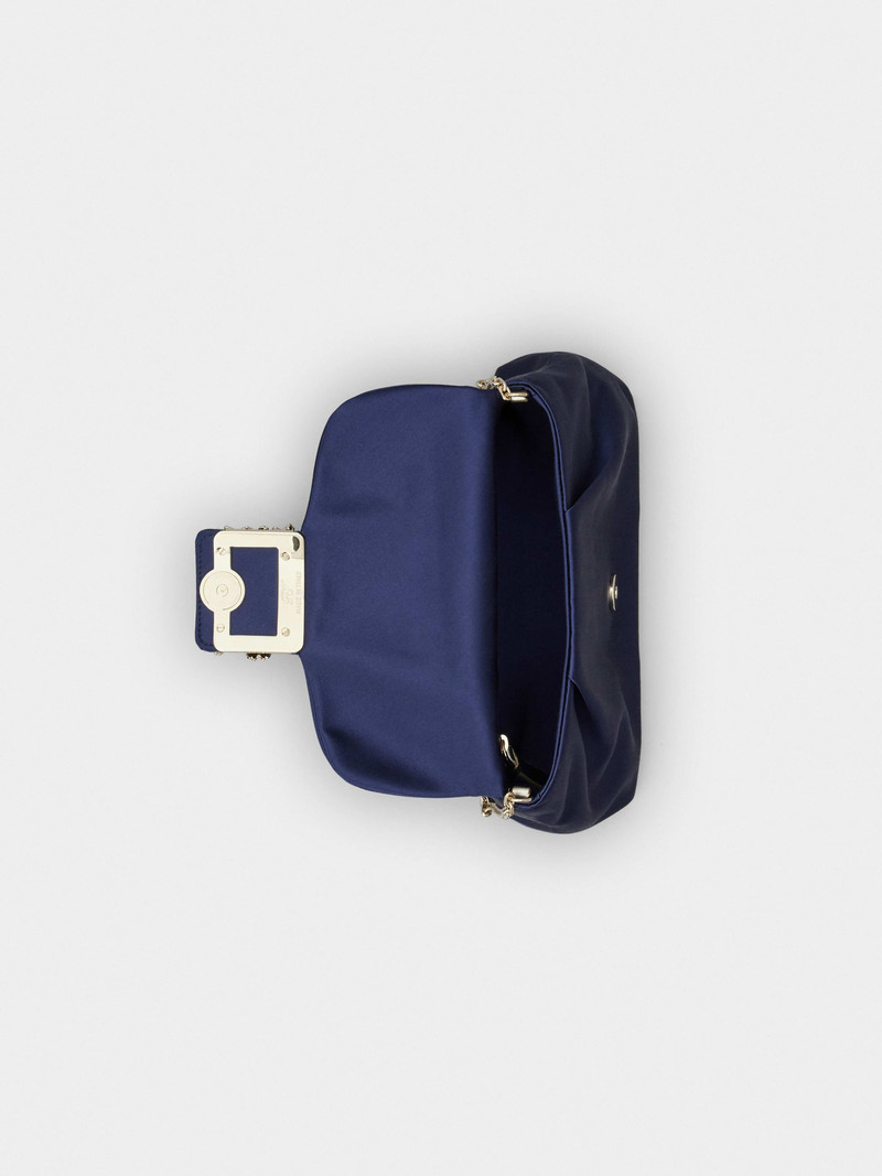 RV Drapé Bouquet Pearl Strass Buckle Mini Bag in Satin 6