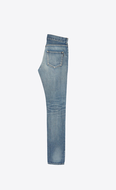 SAINT LAURENT skinny-fit jeans in dark used blue denim outlook
