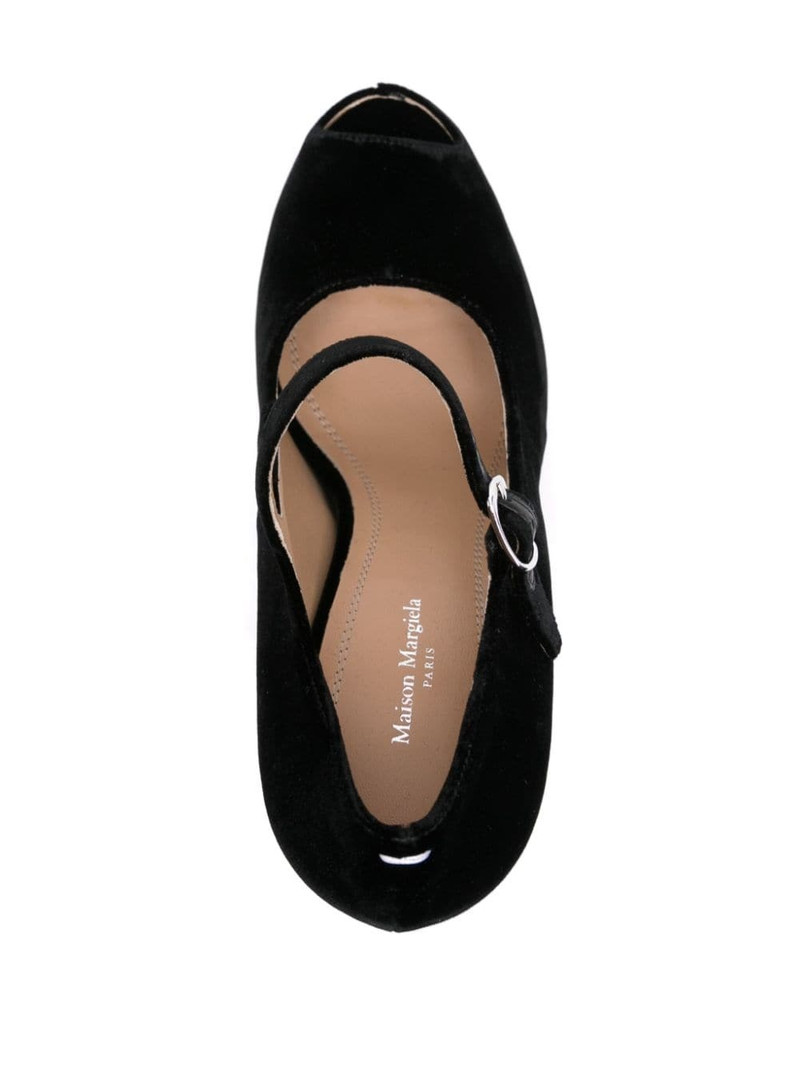125mm velvet peep-toe sandals 4