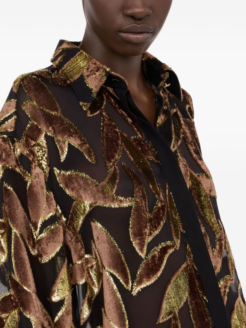 sheer foliage motif shirt 5