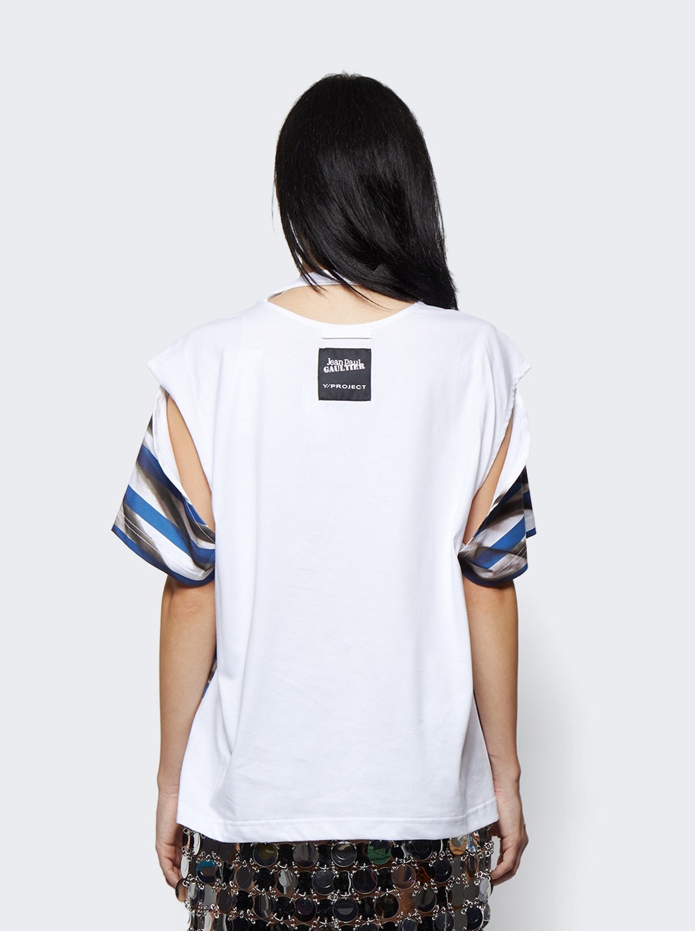 Y/Project X Jean Paul Gaultier Marinière Convertible T-Shirt White