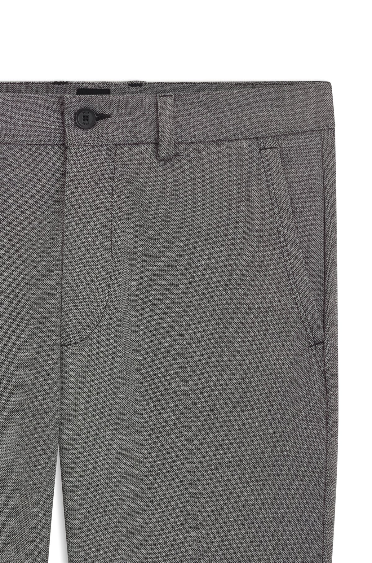 SLIM-FIT TROUSERS IN MELANGE STRETCH FABRIC - 6