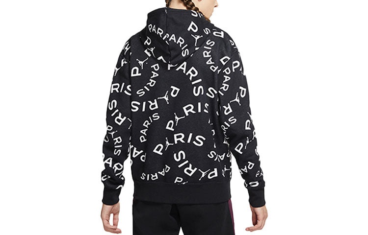Air Jordan Paris Saint-Germain Full Print Fleece Stay Warm Pullover Black CV9955-010 - 2