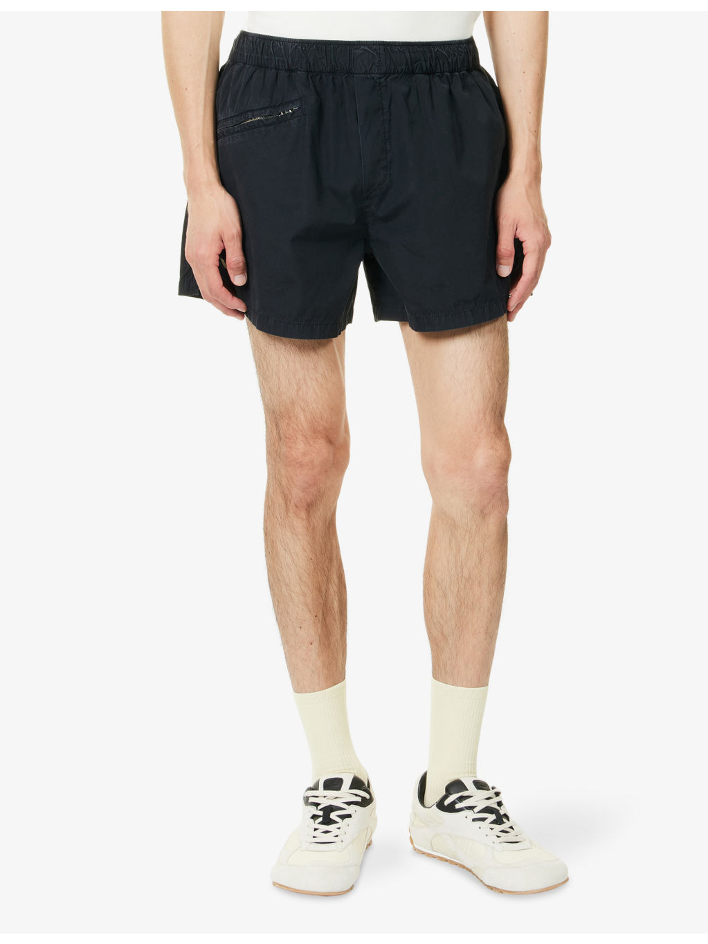 Relaxed-Fit Graphic-Embroidery Cotton Shorts - 3