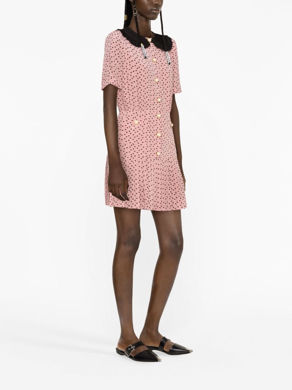 polka dot-print silk minidress - 4