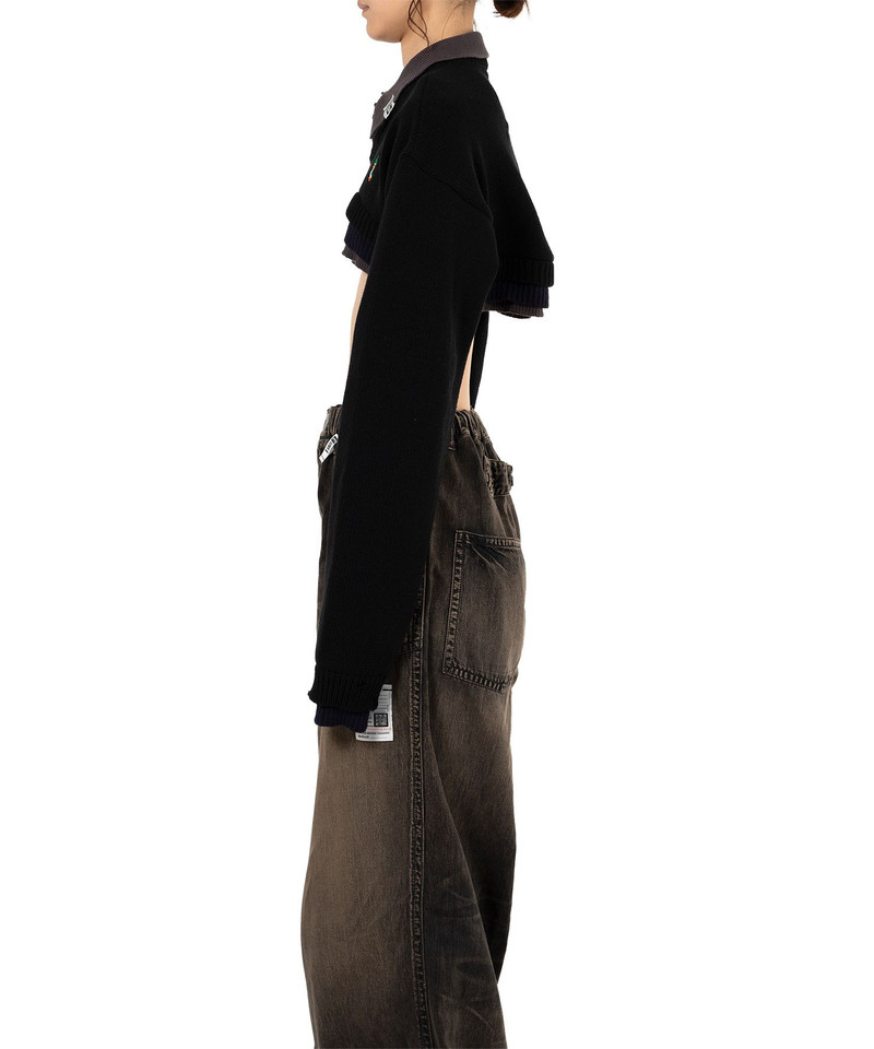 Triple Layered Cropped Knit Sweater 4