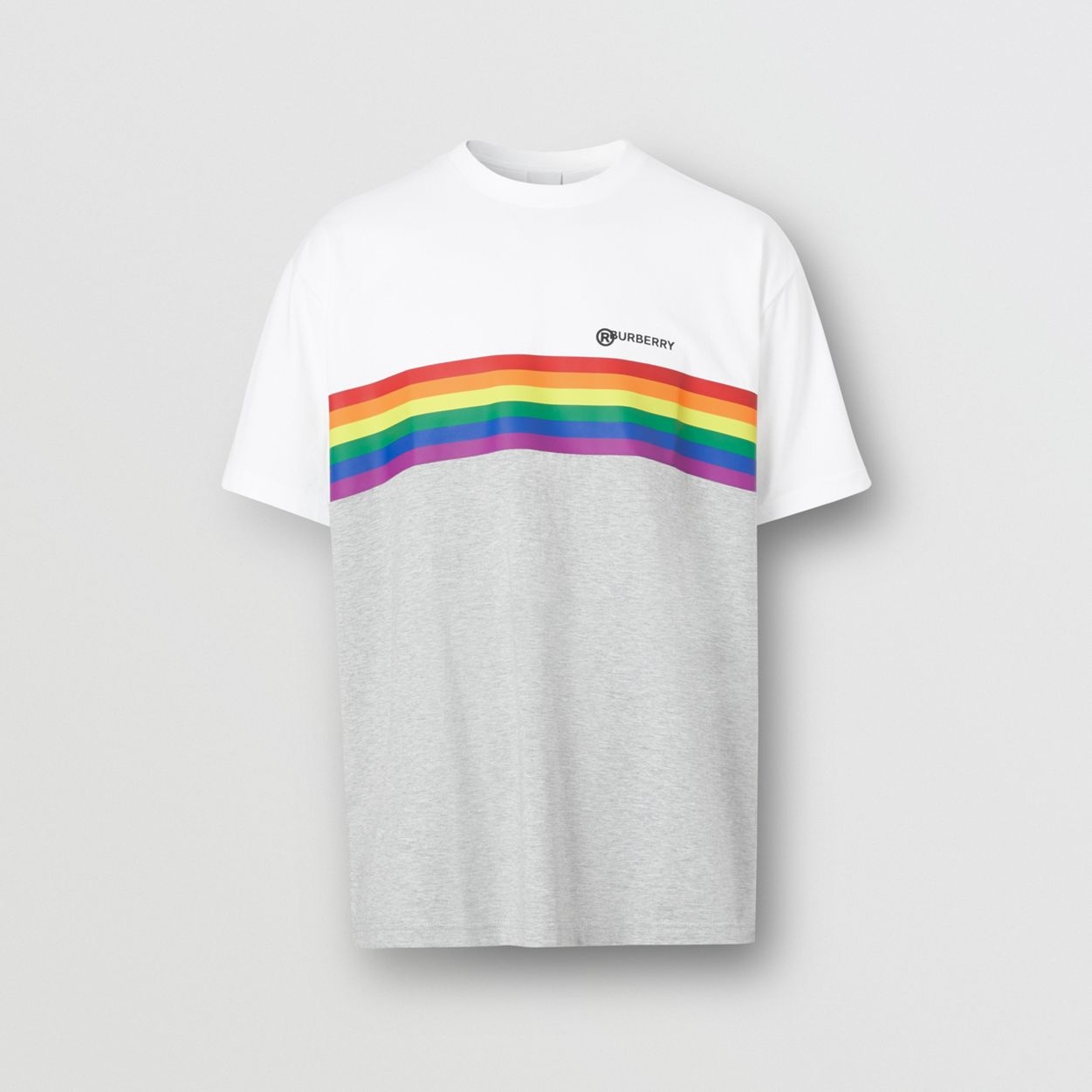 Rainbow Stripe Print Cotton T-shirt – Unisex - 2