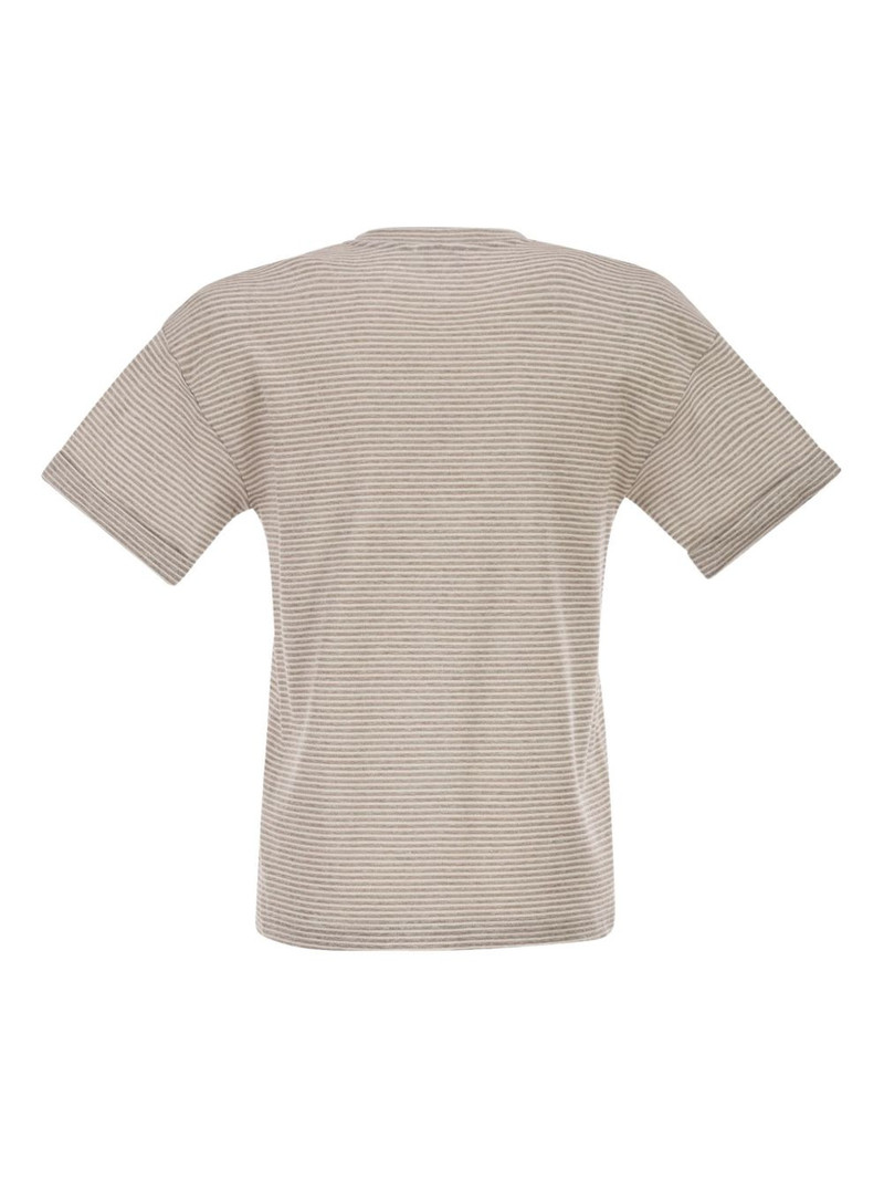 PESERICO striped crew-neck T-shirt outlook