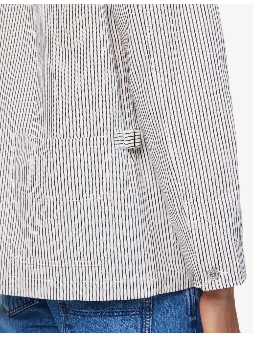 Striped Patch-Pocket Cotton Jacket - 6