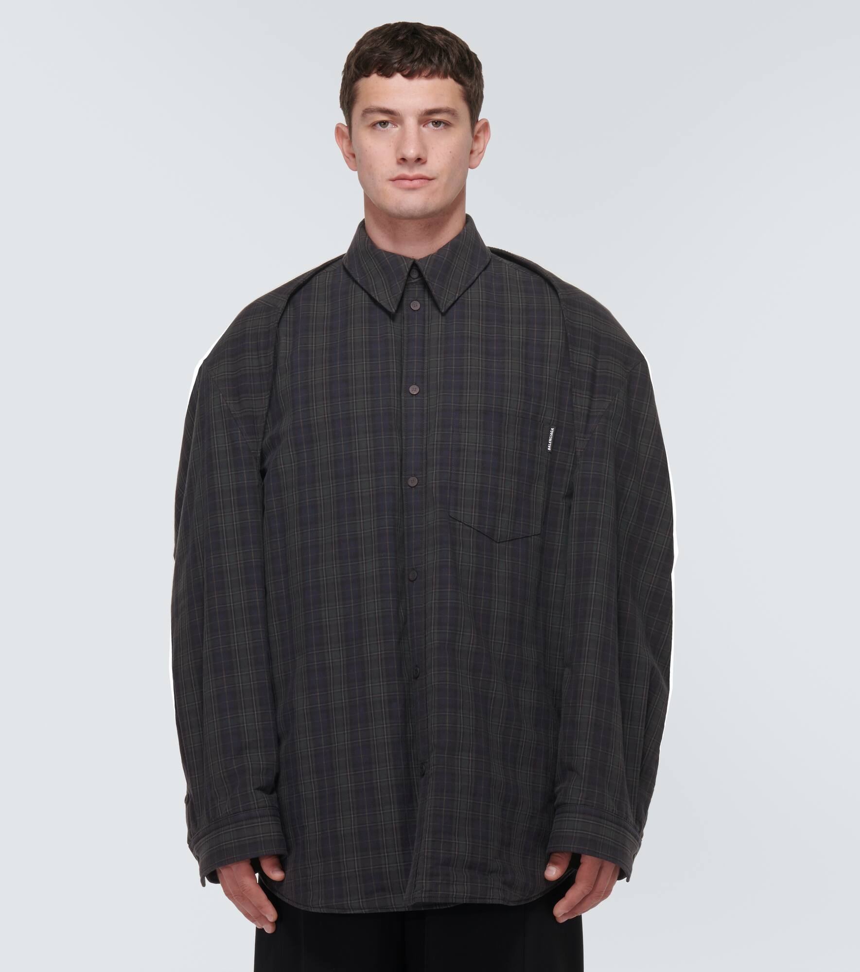 Checked cotton flannel shirt - 3