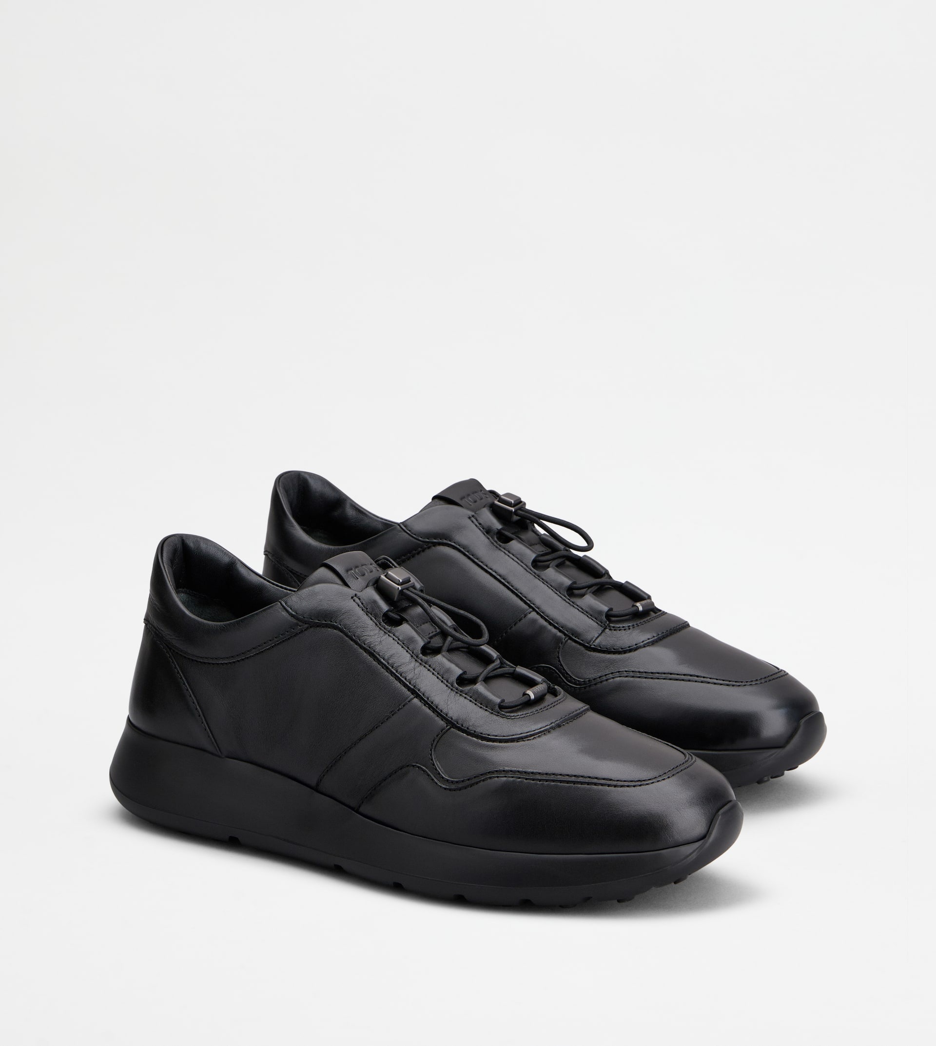 SNEAKERS IN LEATHER - BLACK - 2