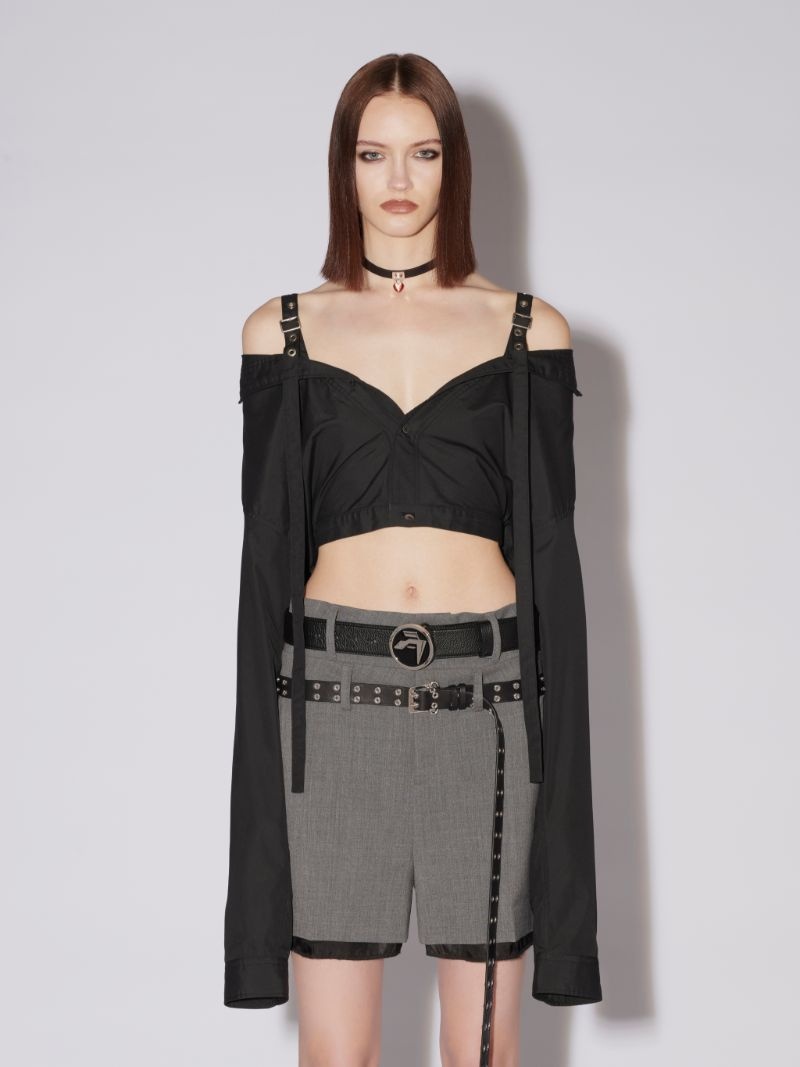 OFF-SHOULDER CROPPED SHIRT - 3