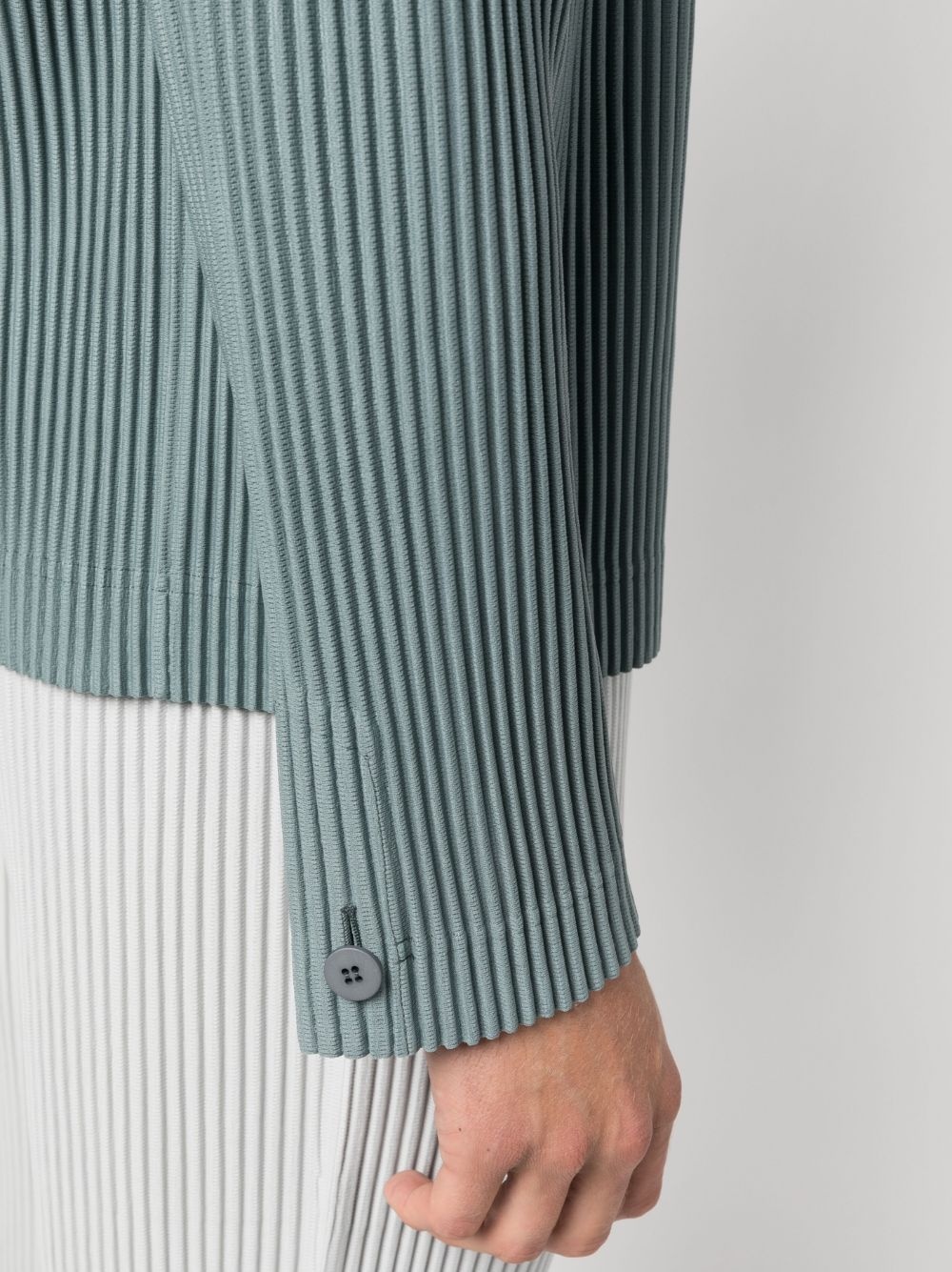 pleated single-breasted jacket - 5