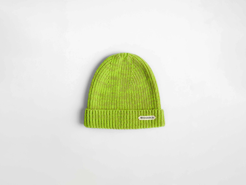 MOULINE BEANIE HAT IN NEON YELLOW 1