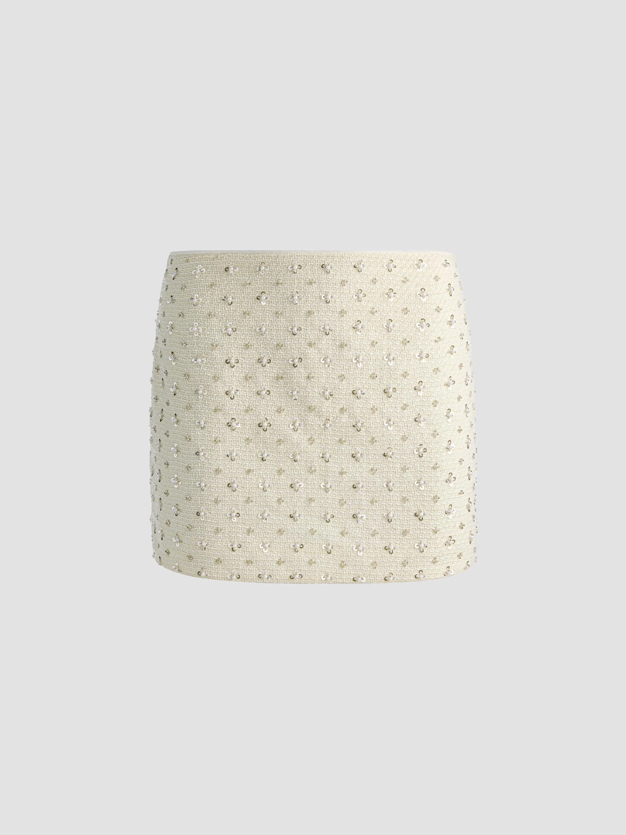 Women's Rubi Embellished Micro Mini Skirt - Vanilla - 1