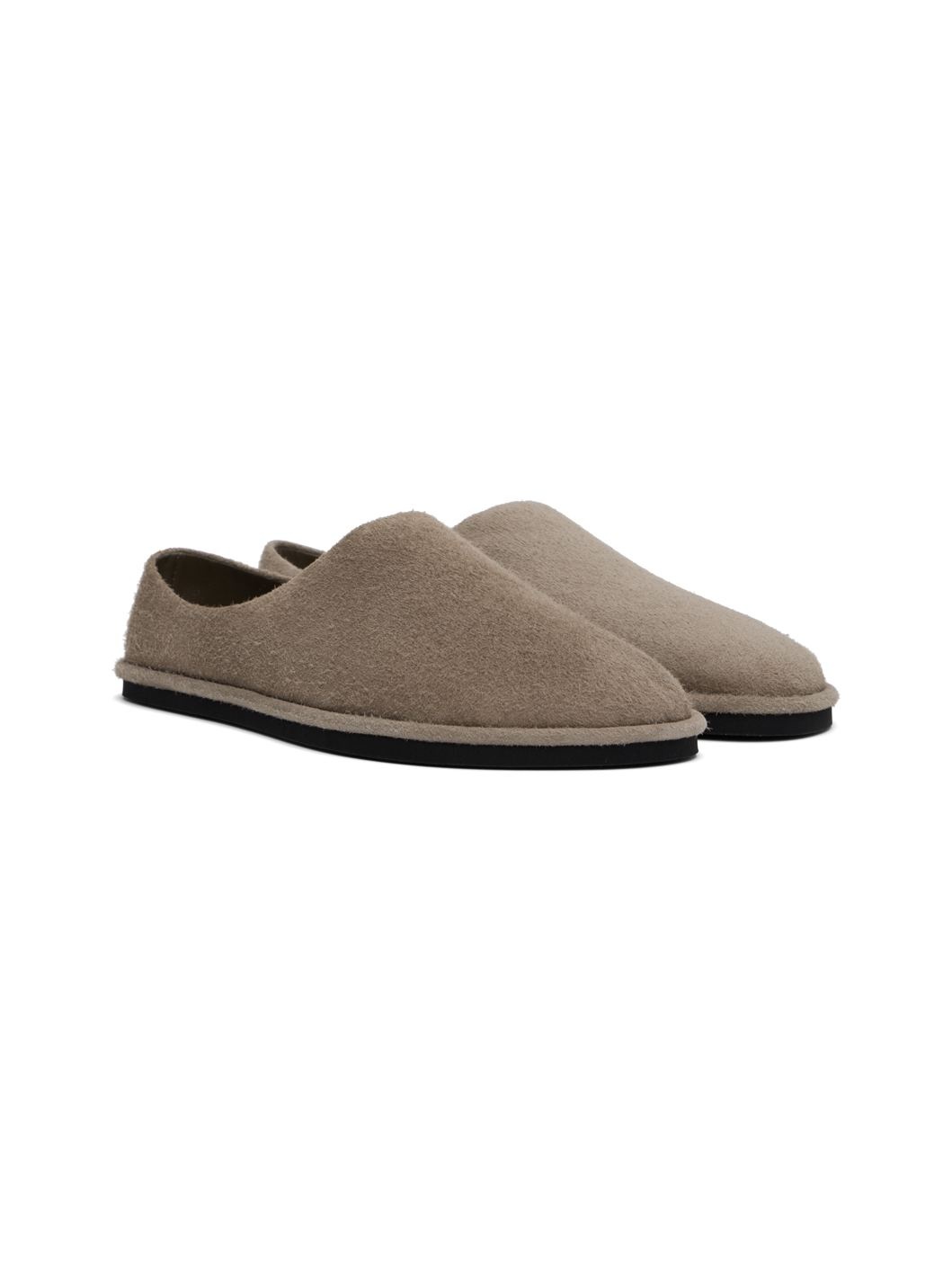 Beige Suede Slippers - 4