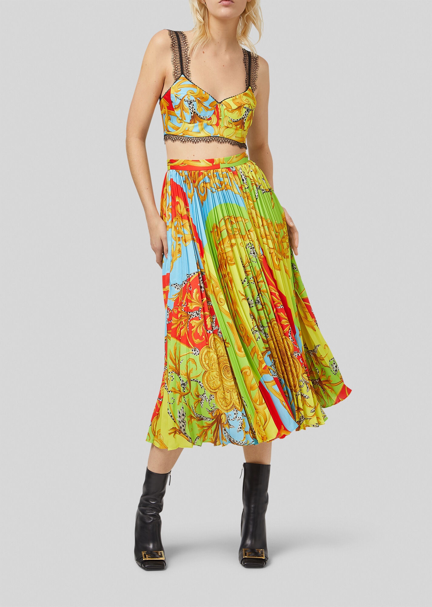 Summer Capsule Print Pleated Midi Skirt - 2