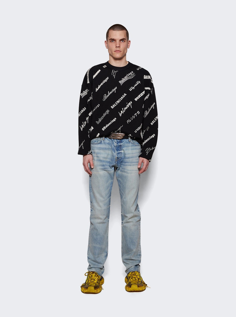 BALENCIAGA Men's Logomania 모든 위에 스웨터 에 검정 outlook