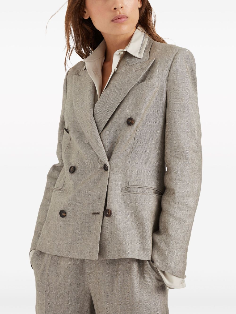 Monili-detail mÃ©lange-effect blazer - 3
