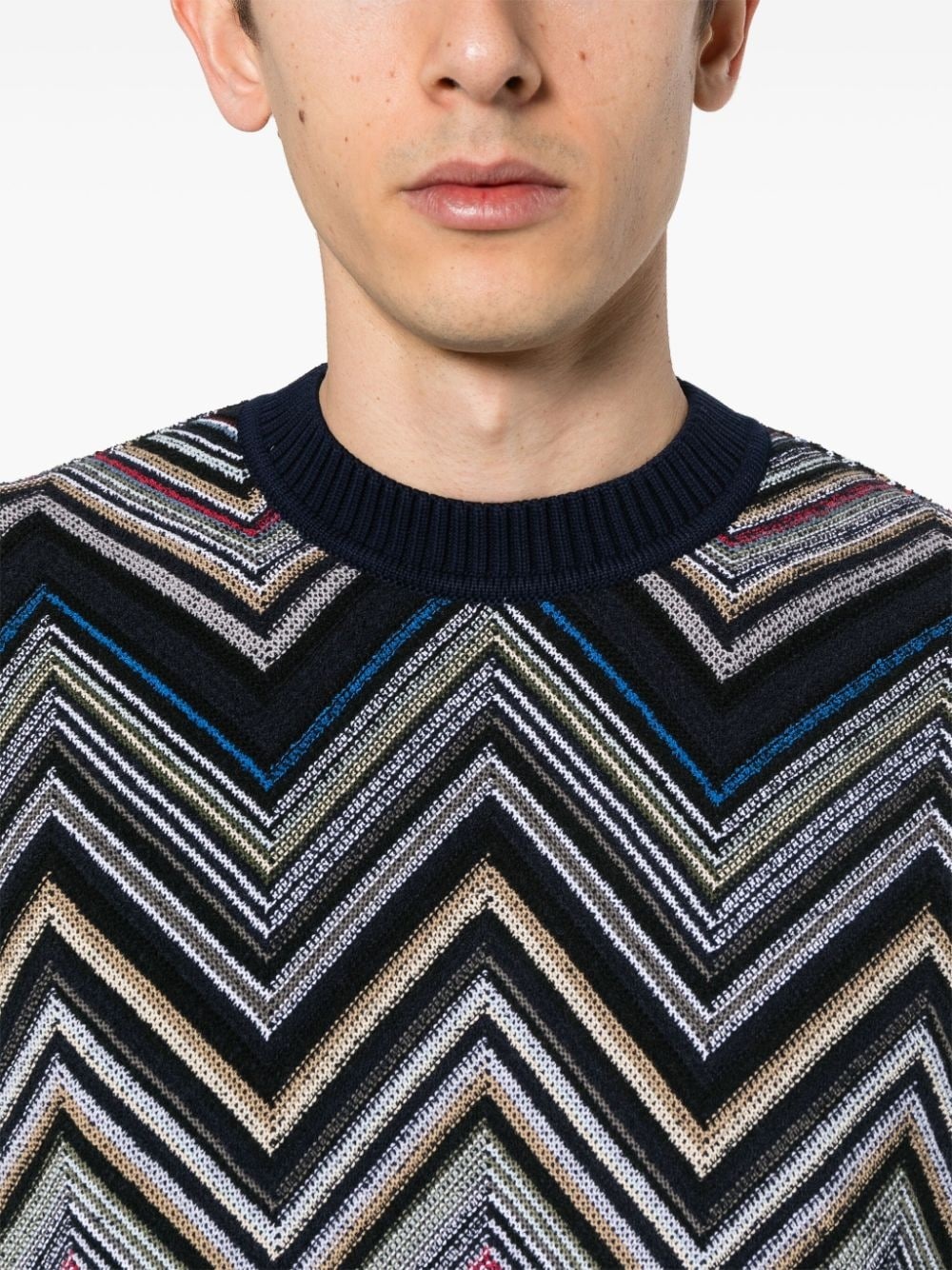 chevron-knit jumper - 5