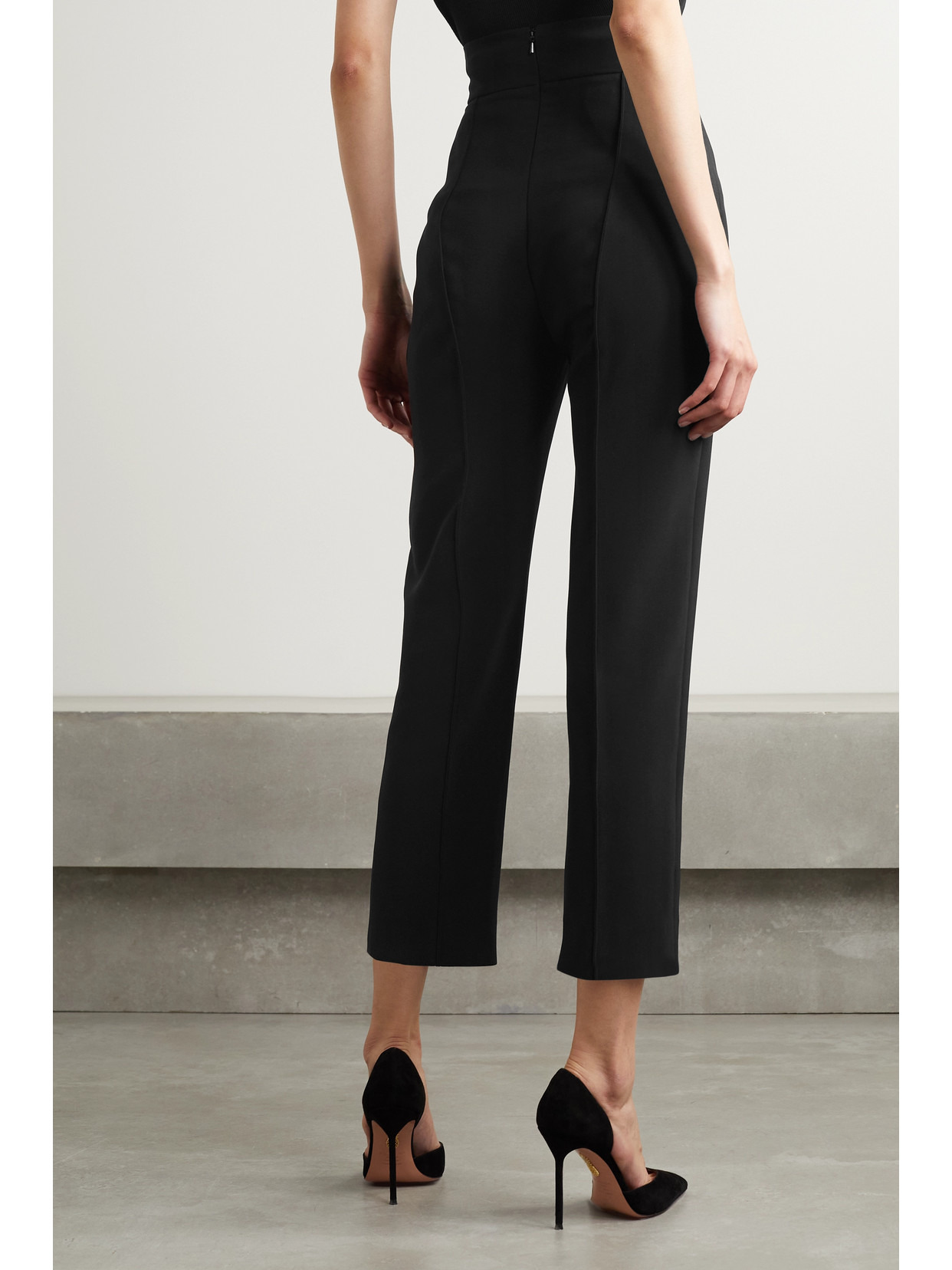 Cropped Stretch-crepe Straight-leg Pants - 3