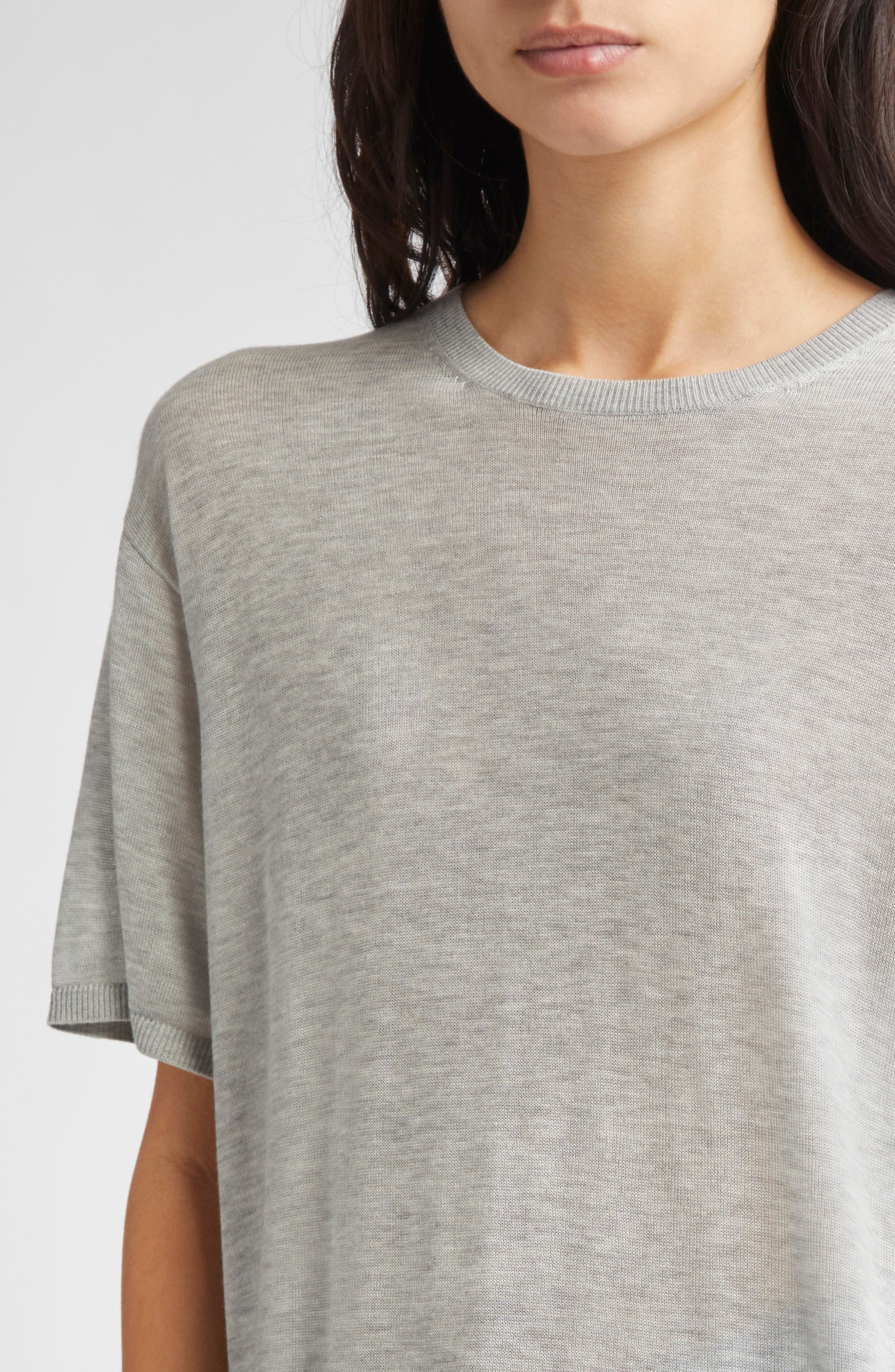TOTEME Knit T-Shirt in Grey Melange at Nordstrom - 4