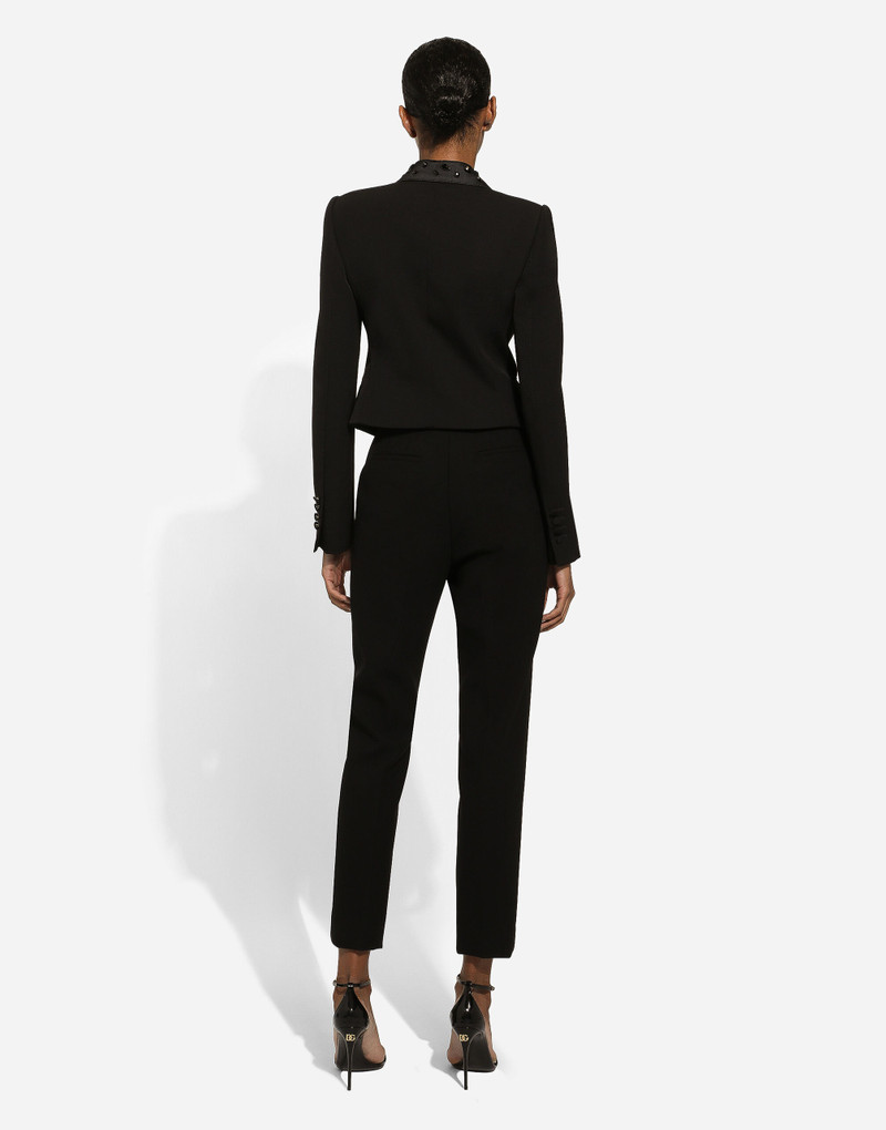 Cropped wool jacket with rhinestone details 3
