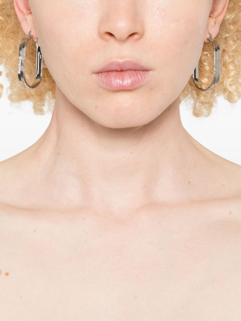 Jil Sander textured oval-hoop earrings outlook