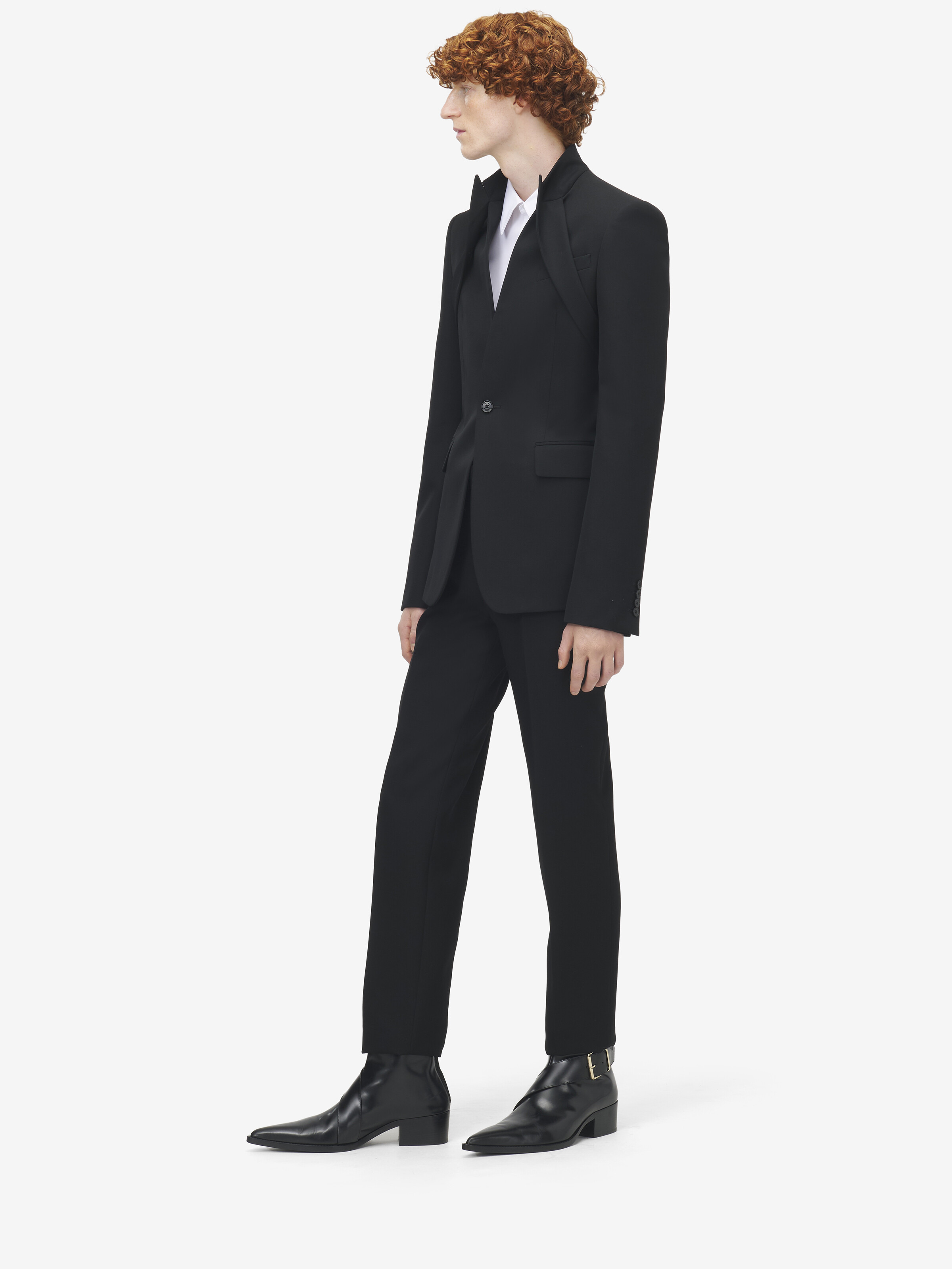 Reverse Lapel Single-breasted Jacket - 4