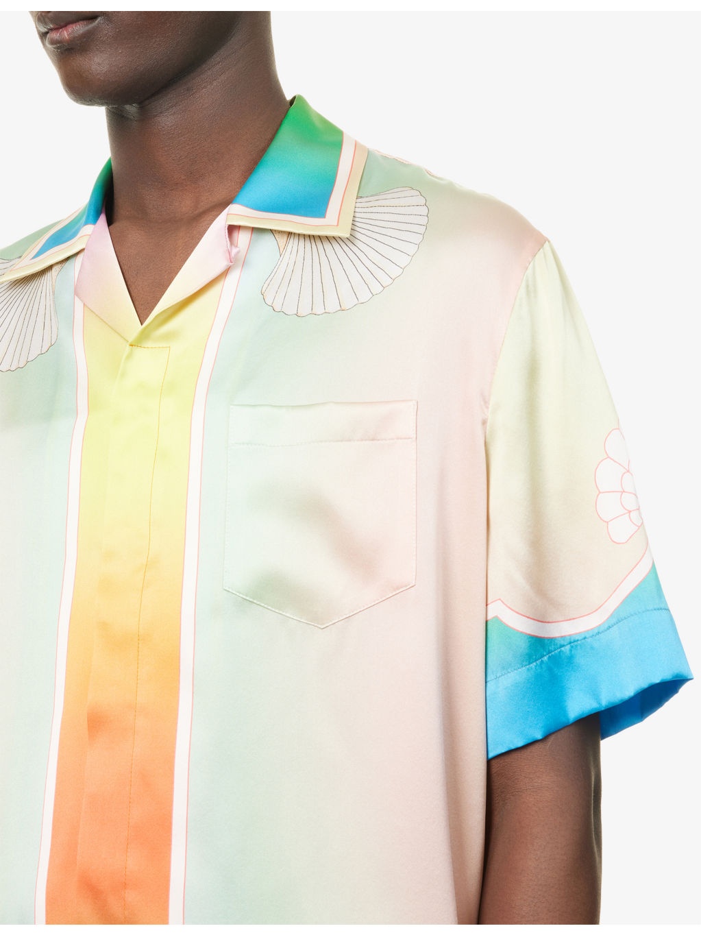 Lucid Dreams Cuban-Collar Short-Sleeve Silk Shirt - 5